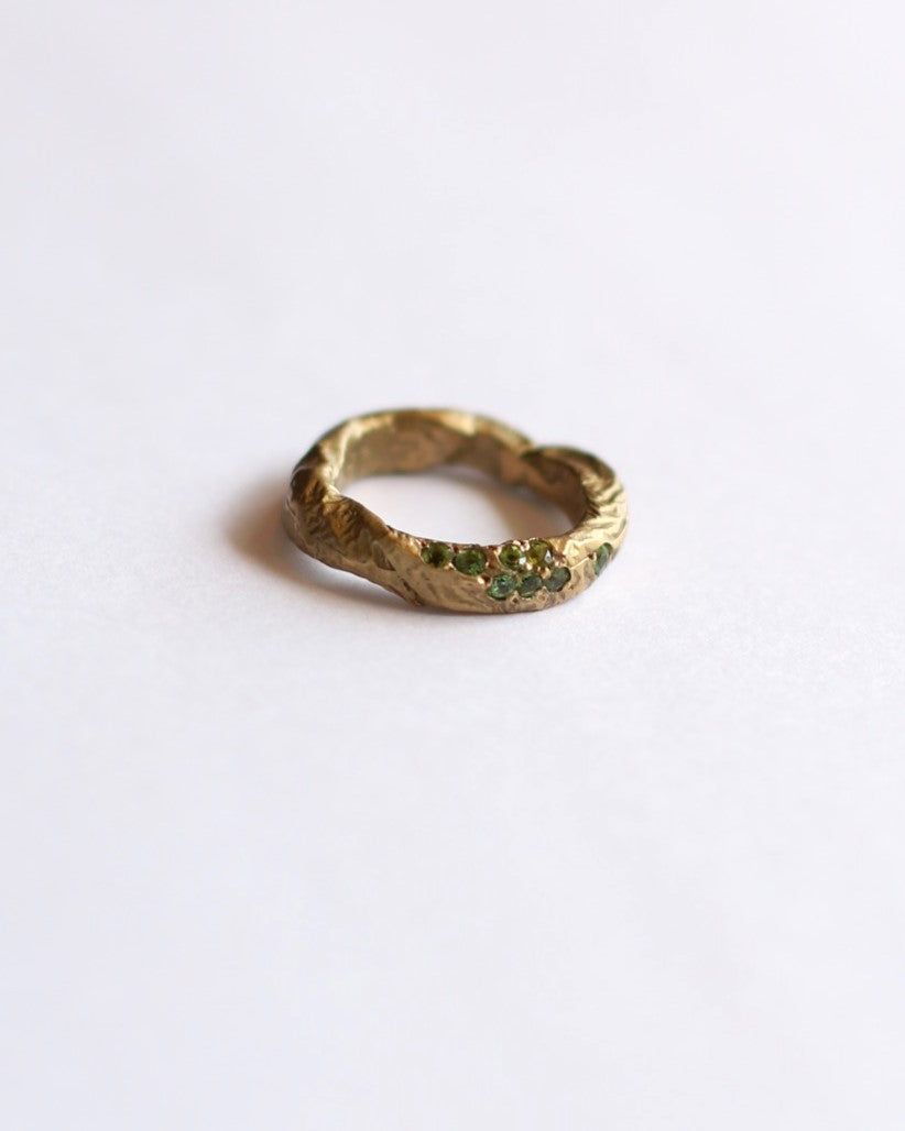 Bronze Ring Green Tourmaline