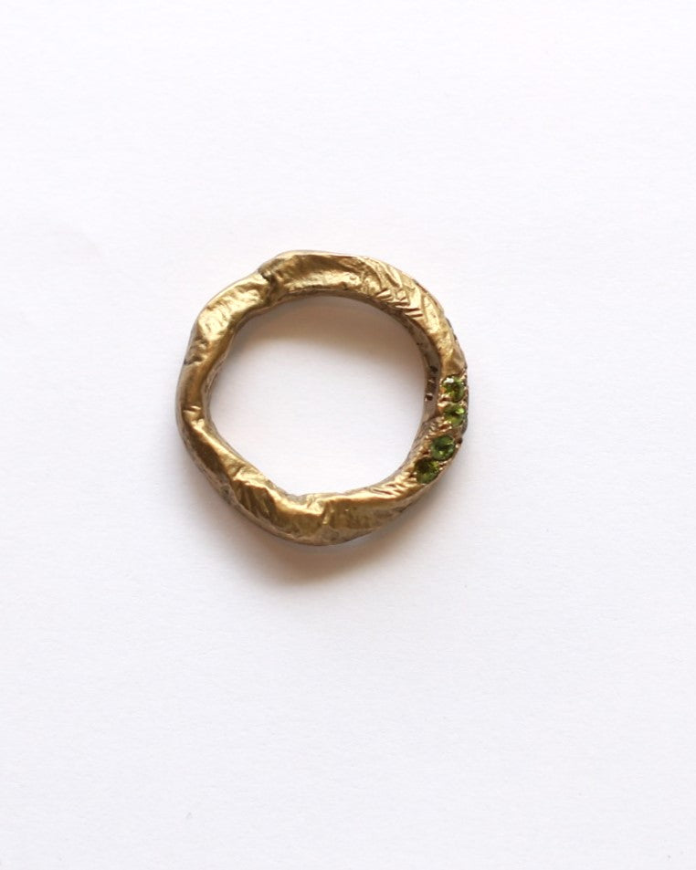 Bronze Ring Green Tourmaline
