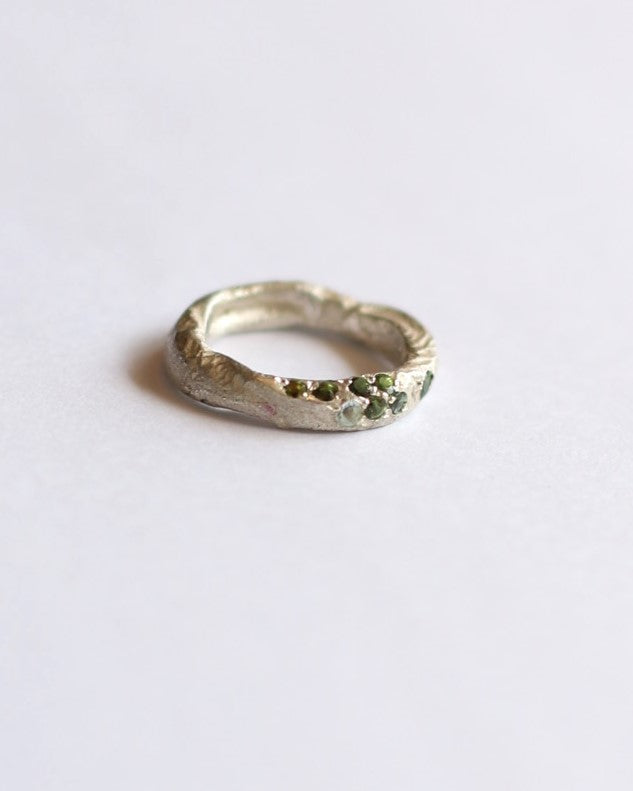 Silver Ring Green Tourmaline