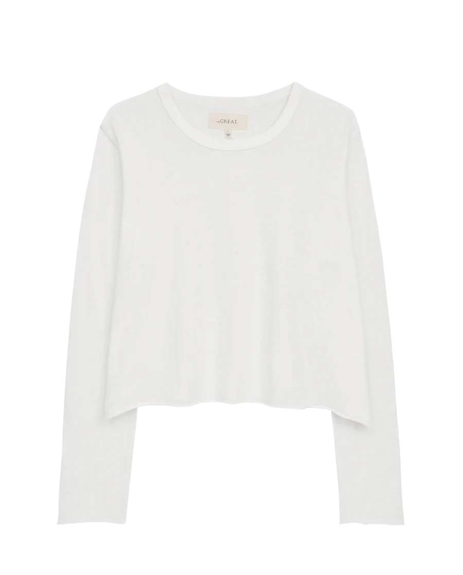 Longsleeve Crop Tee True White