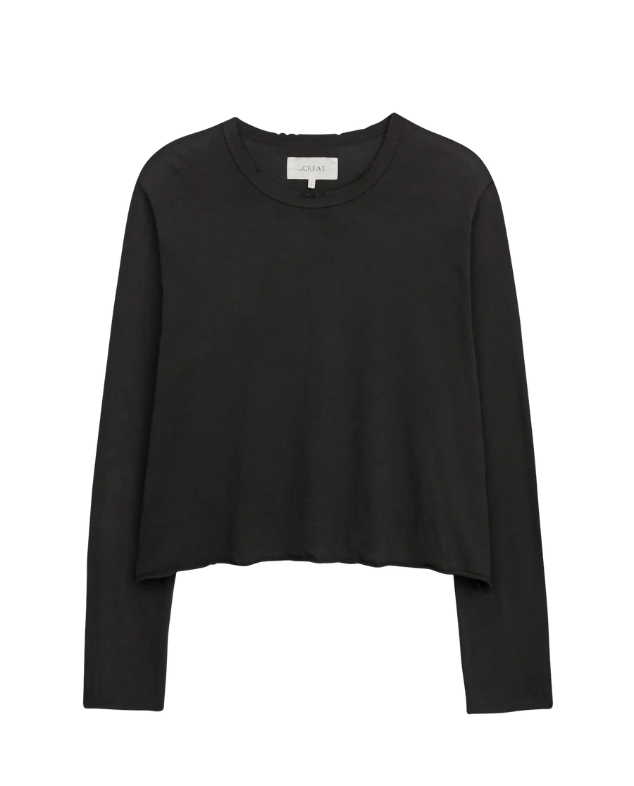 Longsleeve Crop Tee True Washed Black