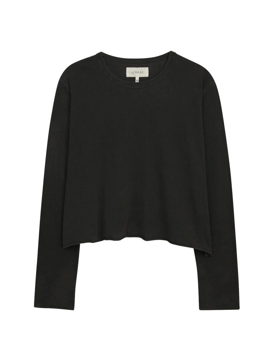 Longsleeve Crop Tee Almost Black