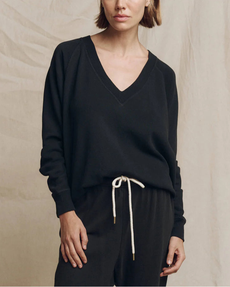 V-Neck Sweatshirt Almost Black