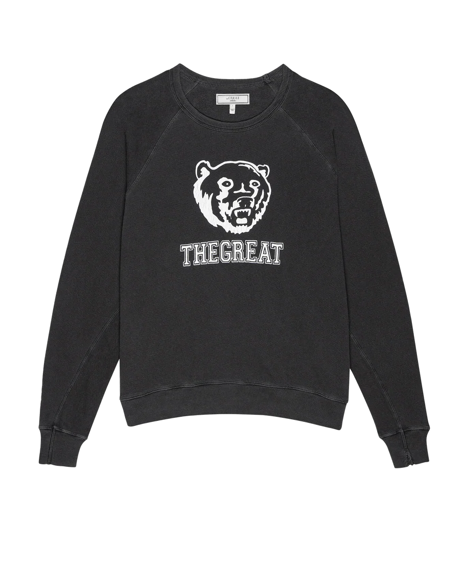 College Sweatshirt Washed Black