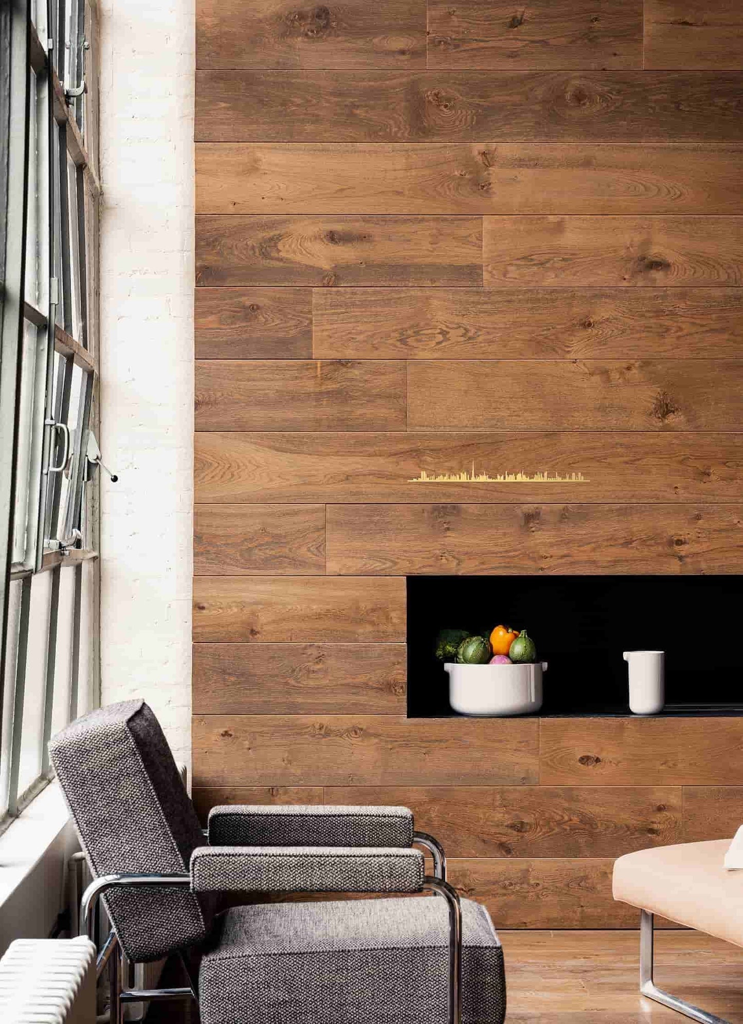 Dubai Skyline Steel Wall Decor Gold 50CM
