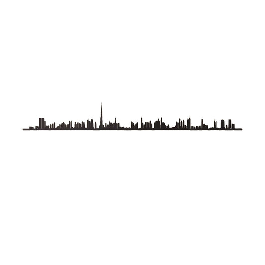 Dubai Skyline Steel Wall Decor Black 50CM