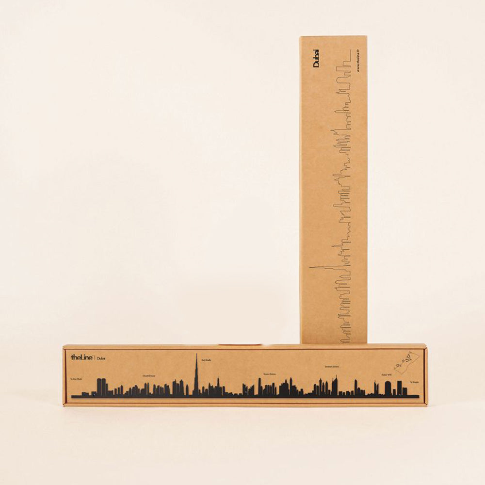 Dubai Skyline Steel Wall Decor Black 50CM
