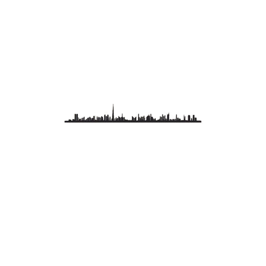 Dubai Skyline Steel Wall Decor Black 19CM