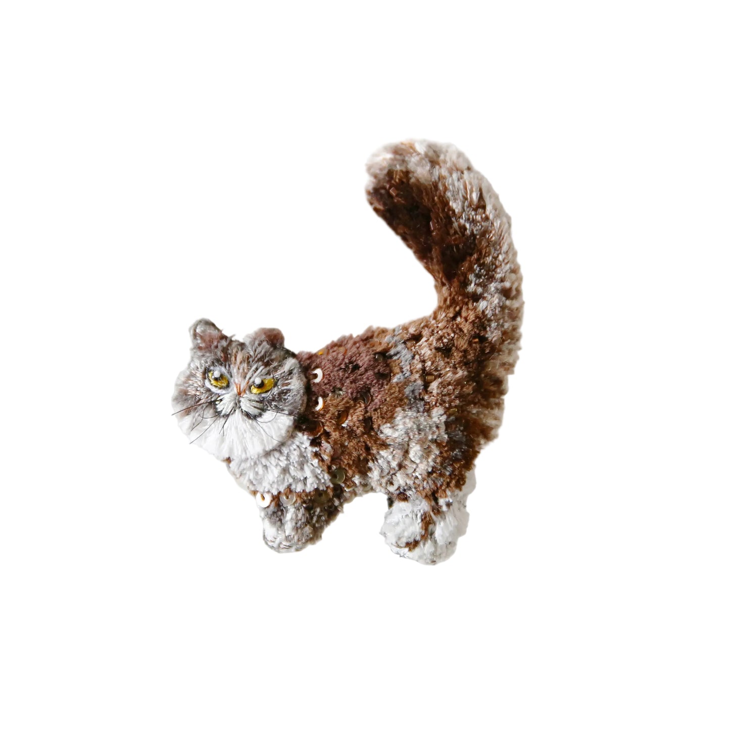 Fluffy Cat Brooch