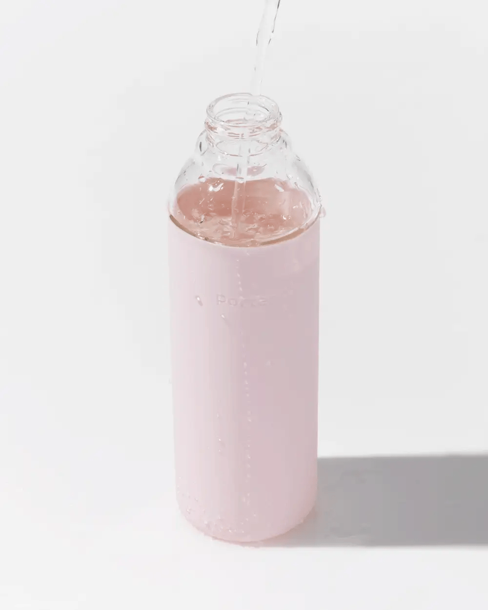 Portable Glass Water Bottle Blush
