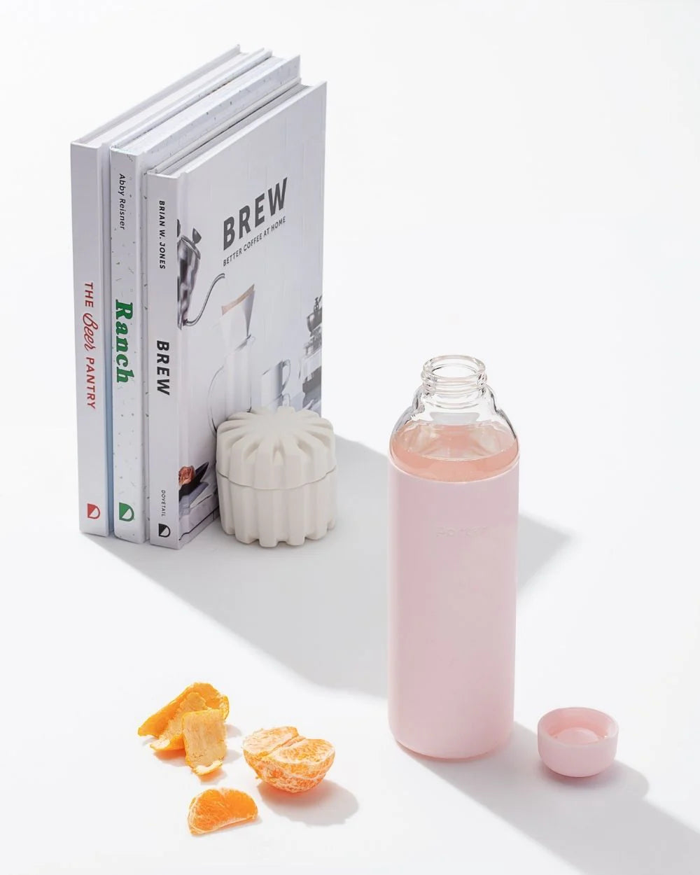 Portable Glass Water Bottle Blush