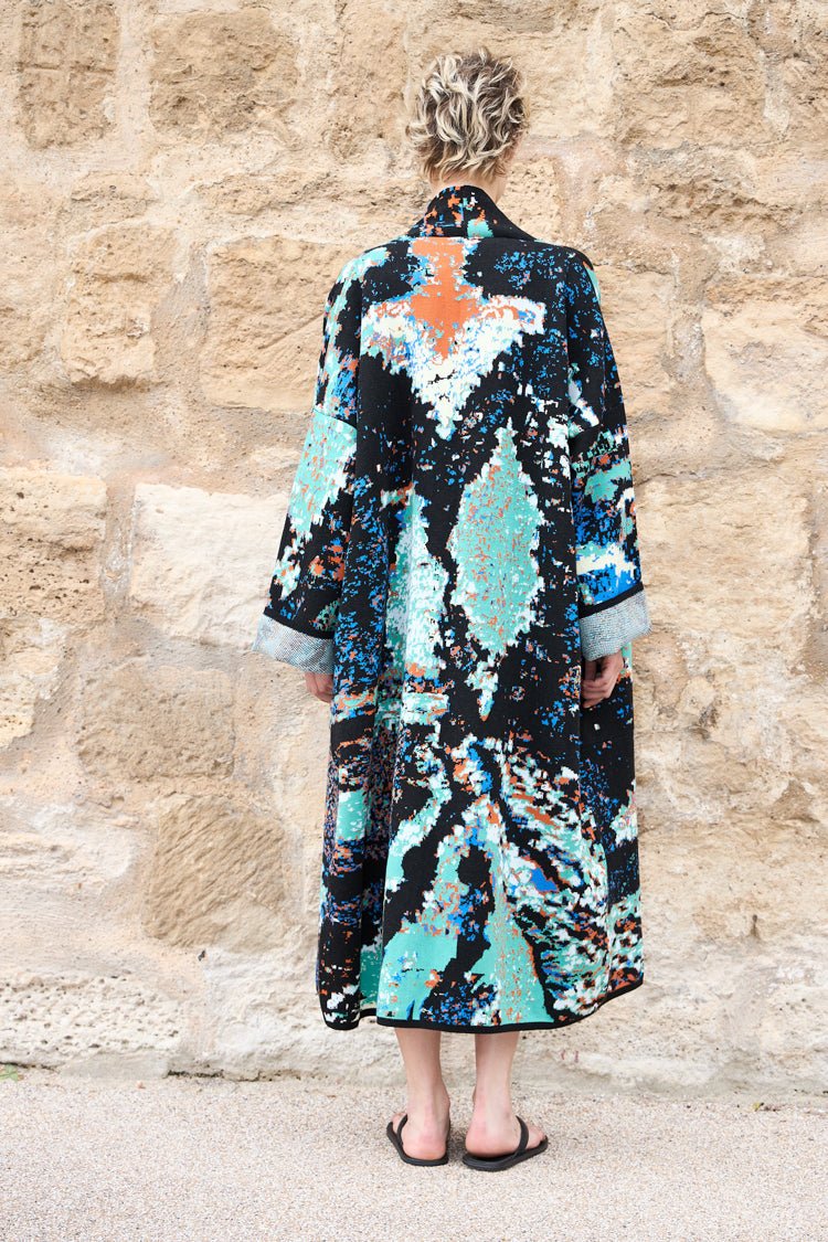 New York Long Cotton Jacquard Cardigan