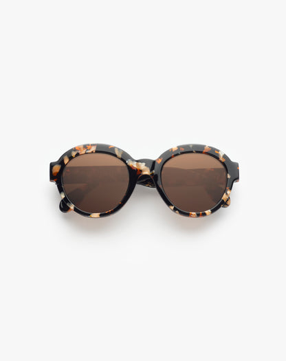 Noir Orange Pearl Round Sunglasses