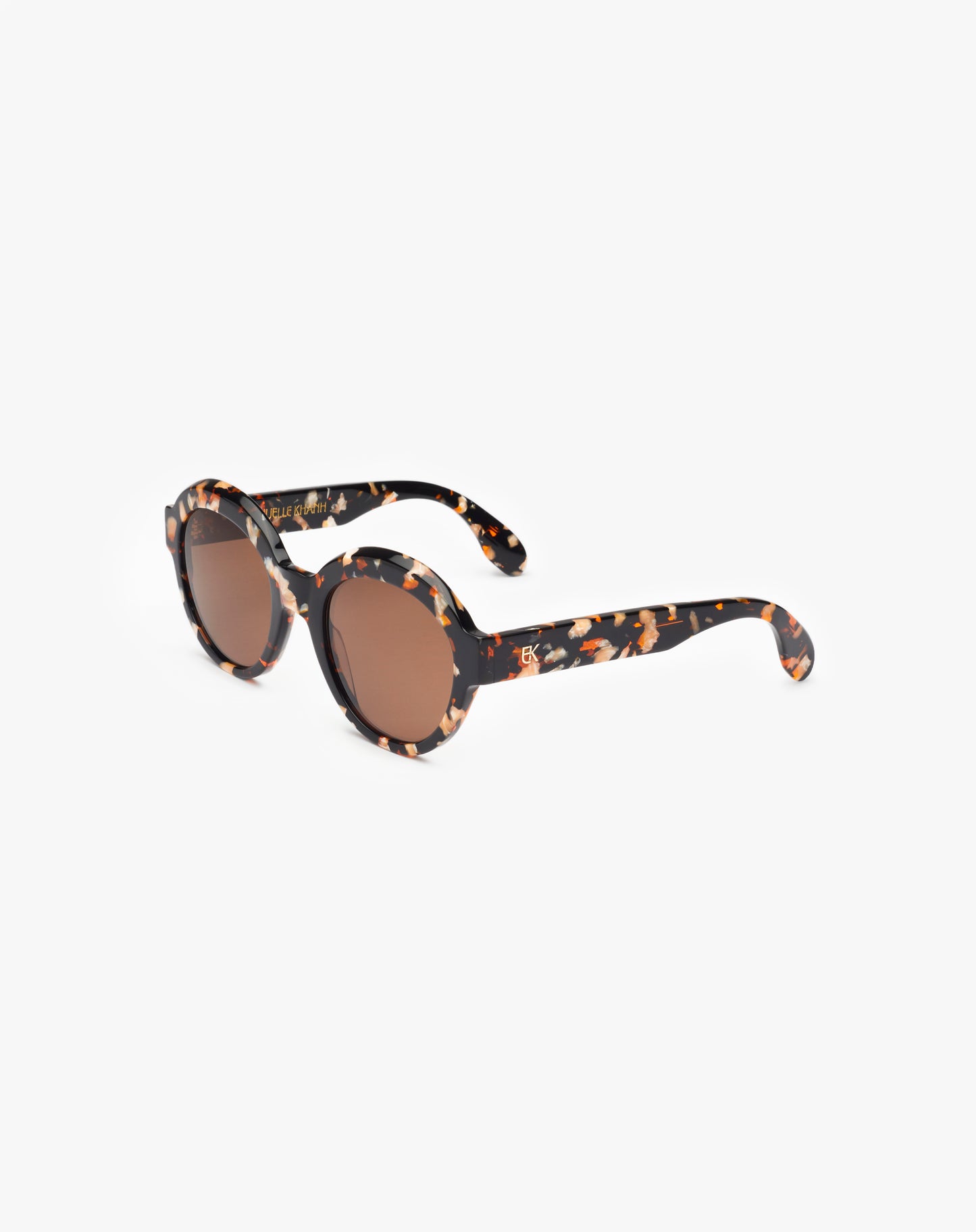 Noir Orange Pearl Round Sunglasses