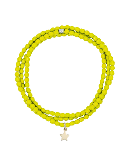 Olive Green Bracelet Necklace with Star Pendant
