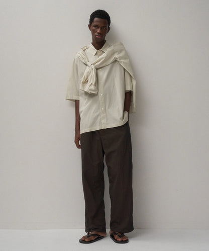 Shrink Cotton Lawn Half Sleeve Shirt Beige