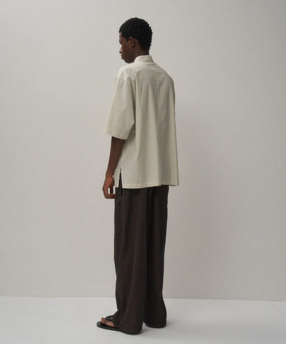 Shrink Cotton Lawn Half Sleeve Shirt Beige
