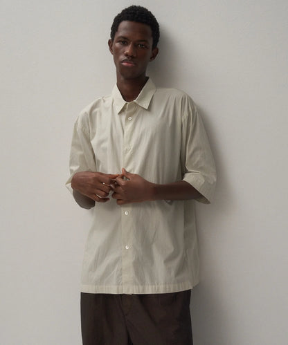 Shrink Cotton Lawn Half Sleeve Shirt Beige