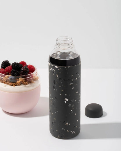 Portable Glass Water Bottle Slate