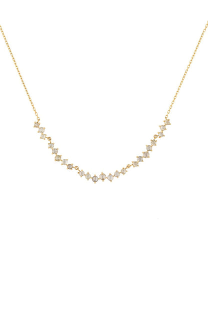 Long Twisted Rose Cut Diamonds Necklace