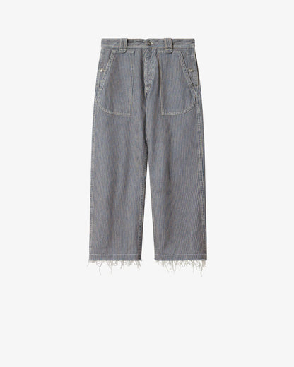 Ermina Striped Twill Pants Blue/White