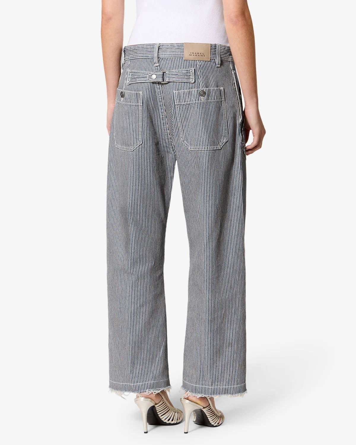 Ermina Striped Twill Pants Blue/White