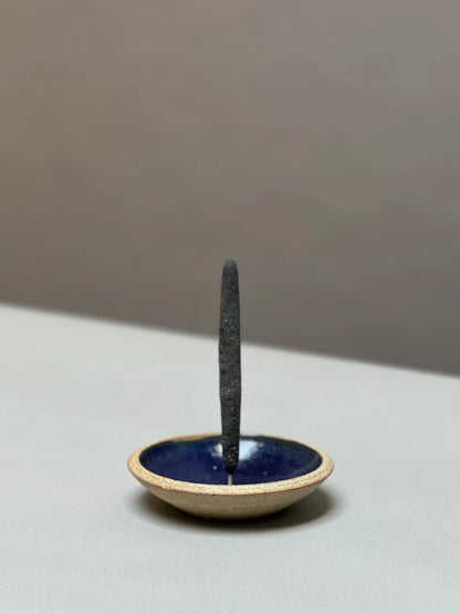 Blue Stoneware Incense Holder