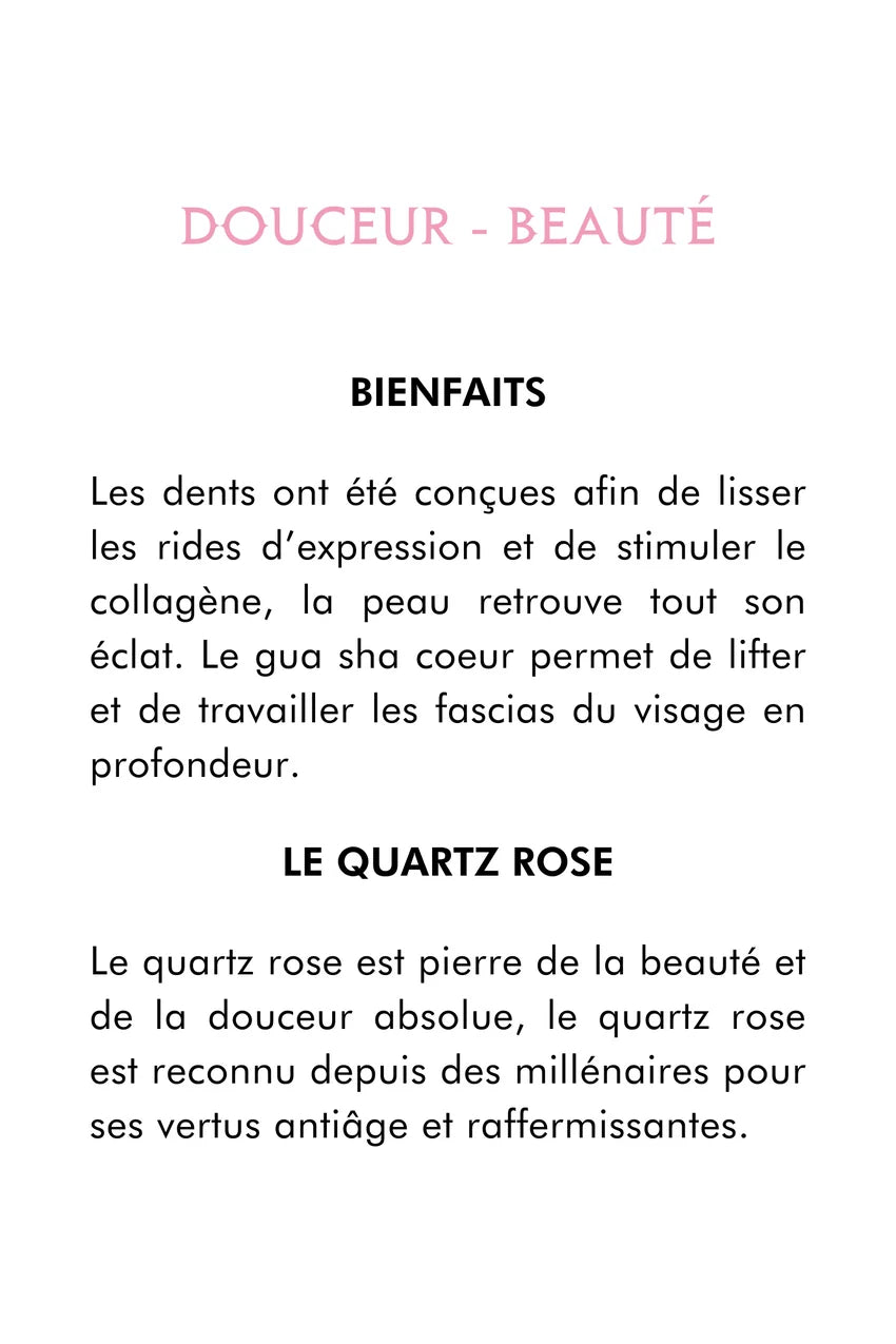 Rose Quarts Heart Tooth Gua Sha