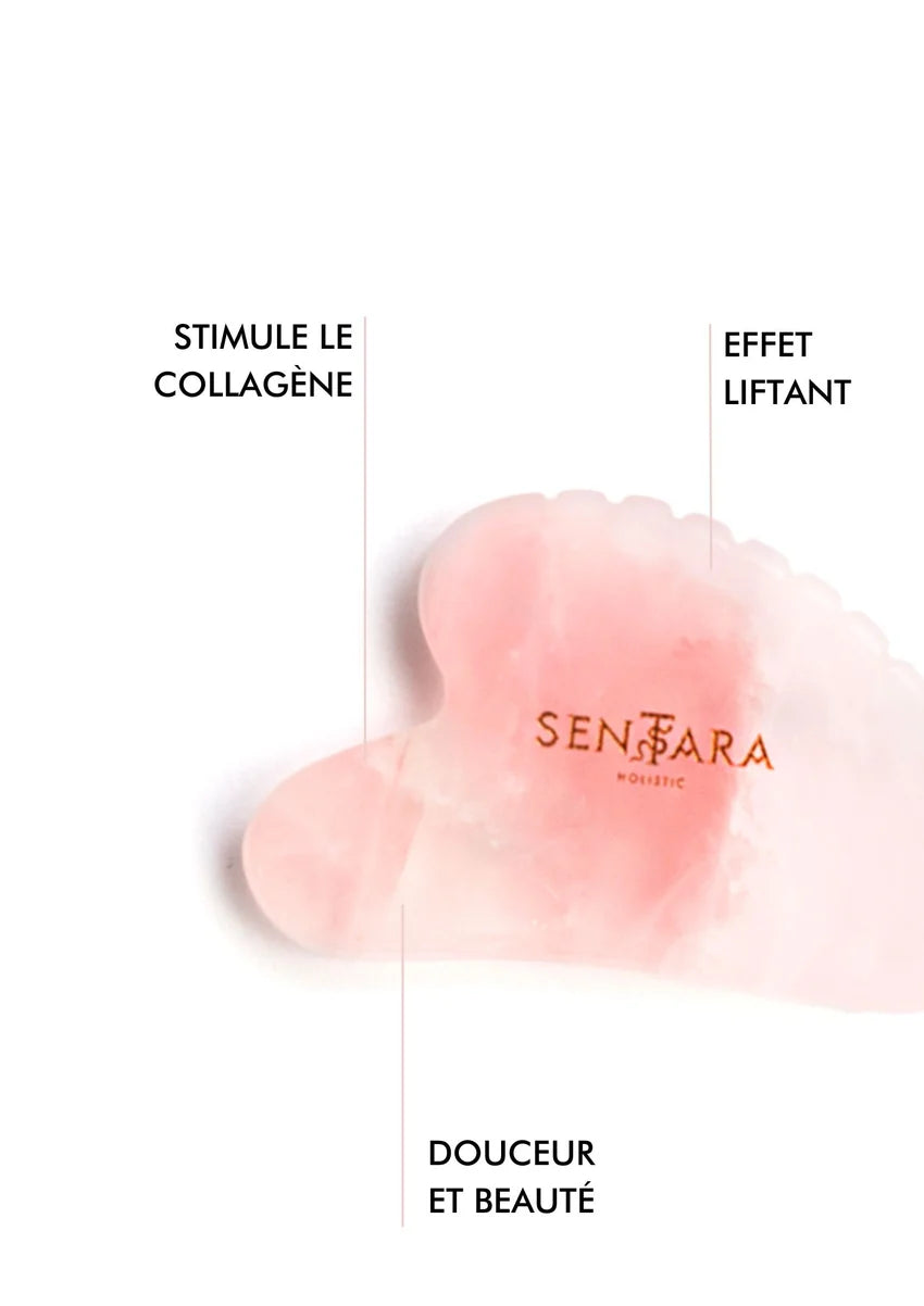 Rose Quarts Heart Tooth Gua Sha
