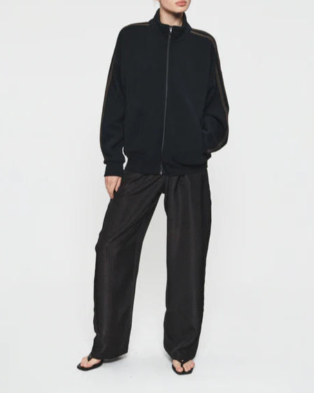 Fleecy Track Zip-Up Black