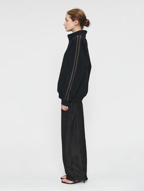 Fleecy Track Zip-Up Black