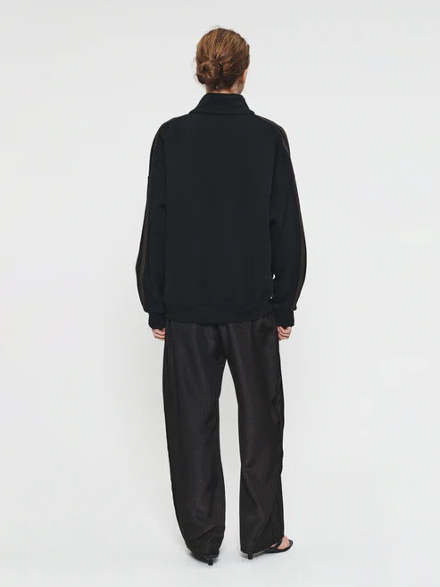 Fleecy Track Zip-Up Black