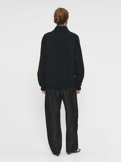 Fleecy Track Zip-Up Black