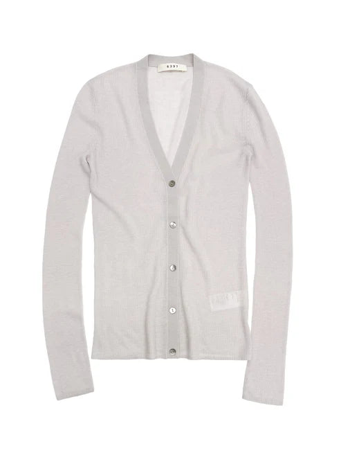 Skinny Rib V Cardigan Putty