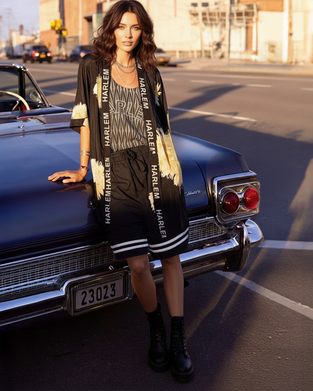 Yaya Short Kimono Dahlia Black