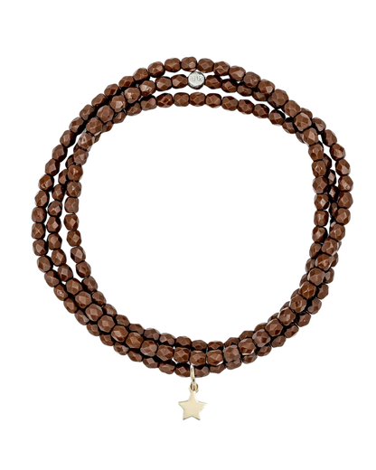 Chocolate Bracelet Necklace with Star Pendant