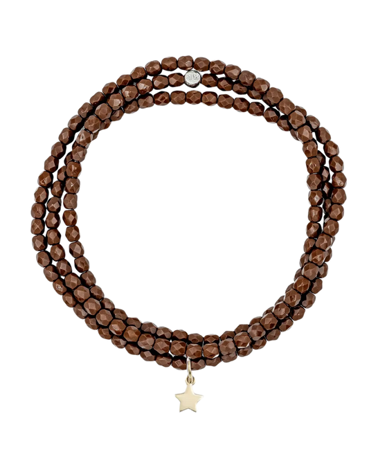 Chocolate Bracelet Necklace with Star Pendant