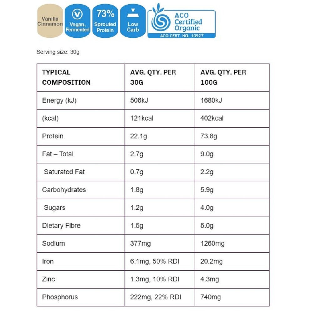 Raw Protein Slim & Tone Vanilla Cinnamon 500g