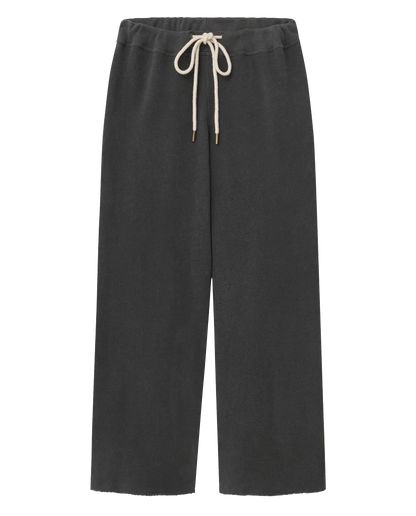 The Wide Leg Cropped Sweatpant Washed Black