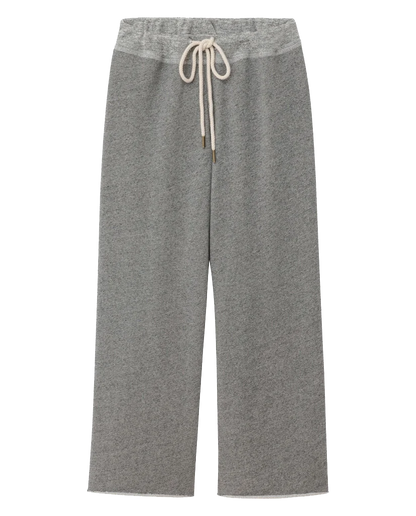 The Wide Leg Cropped Sweatpant Heather Grey