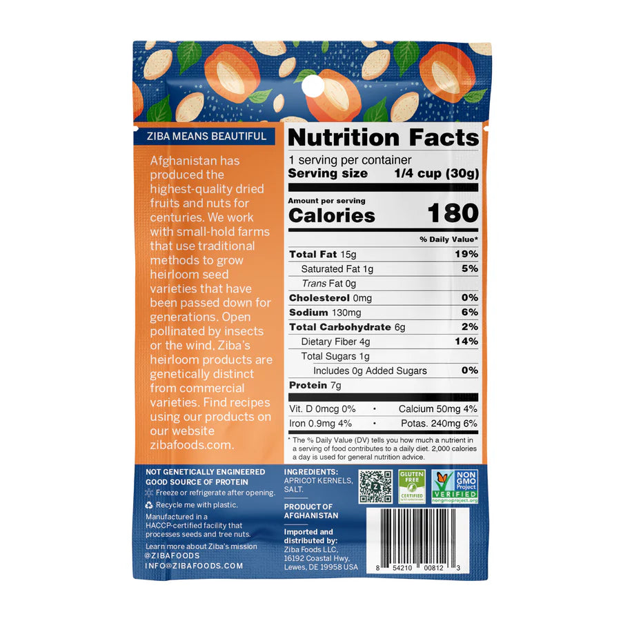 Sweet Apricot Kernels (Dry Roasted & Salted) 30g