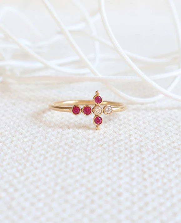 Petit AA Pink Sapphires and Rubies Ring