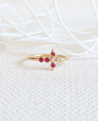 Petit AA Pink Sapphires and Rubies Ring