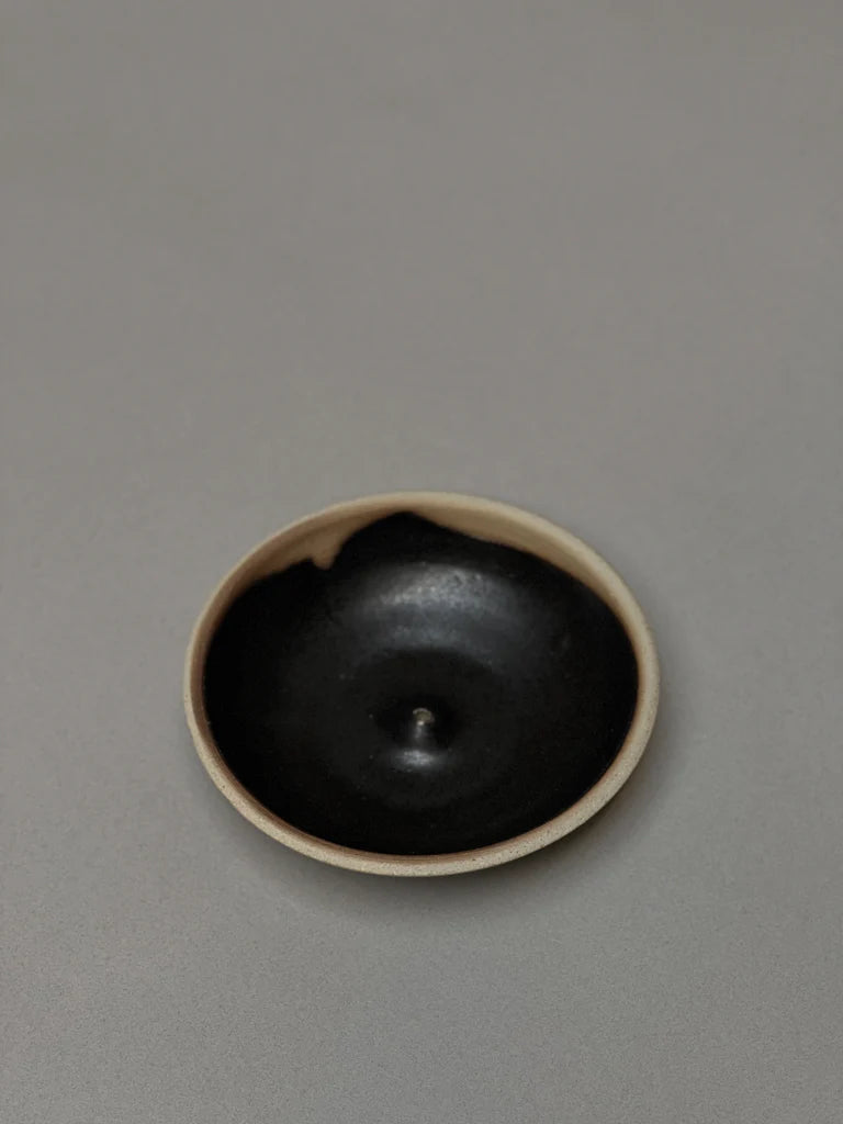 Black Stoneware Incense Holder