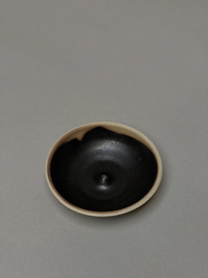 Black Stoneware Incense Holder
