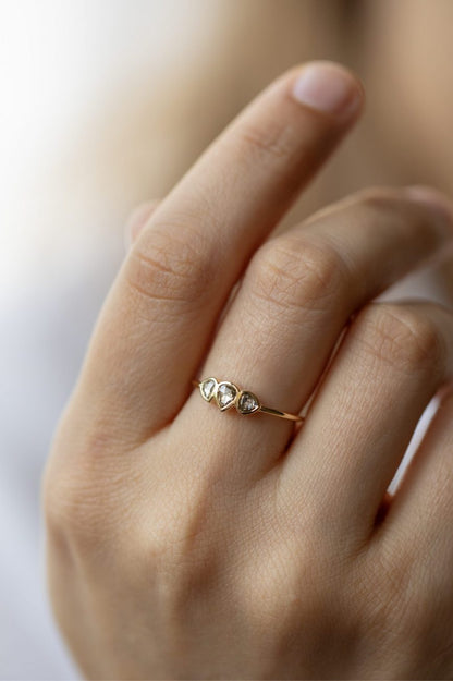 Multi Rose Cut Grey Diamonds Ring