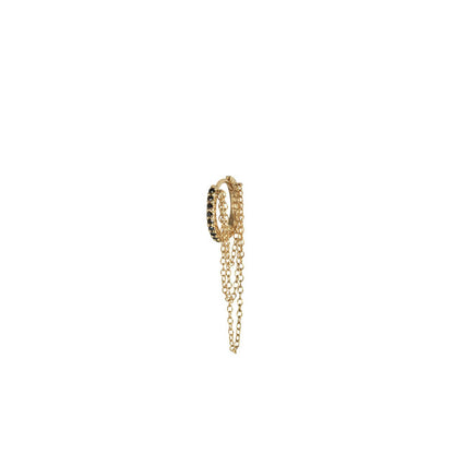 Creole Black Diamond Single Hoop - Comptoir 102