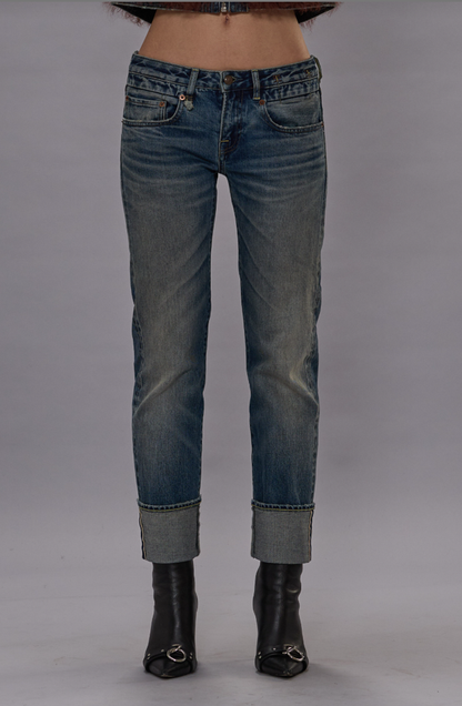Cuffed Boy Straight Selvedge Blue