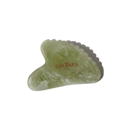 Green Jade Heart Tooth Gua Sha