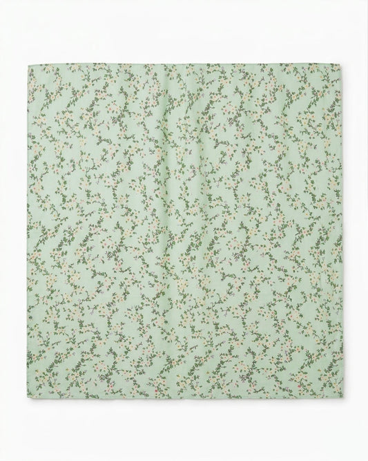 Square Scarf Green Floral